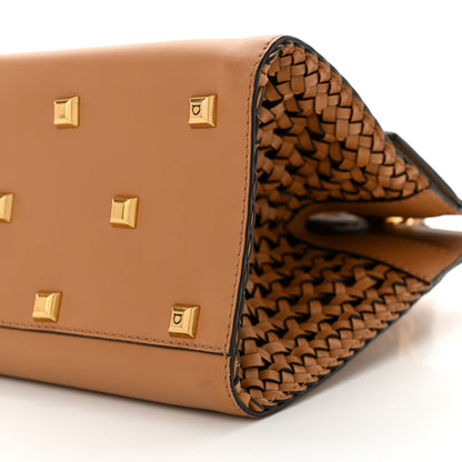 Salvatore Ferragamo Woven Calfskin Medium Studio Bag Tan 8 of 9