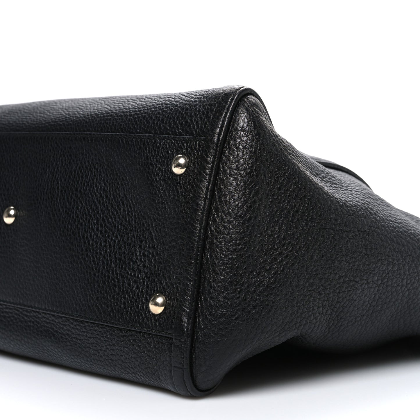 Pebbled Calfskin Medium Soho Shoulder Bag Black
