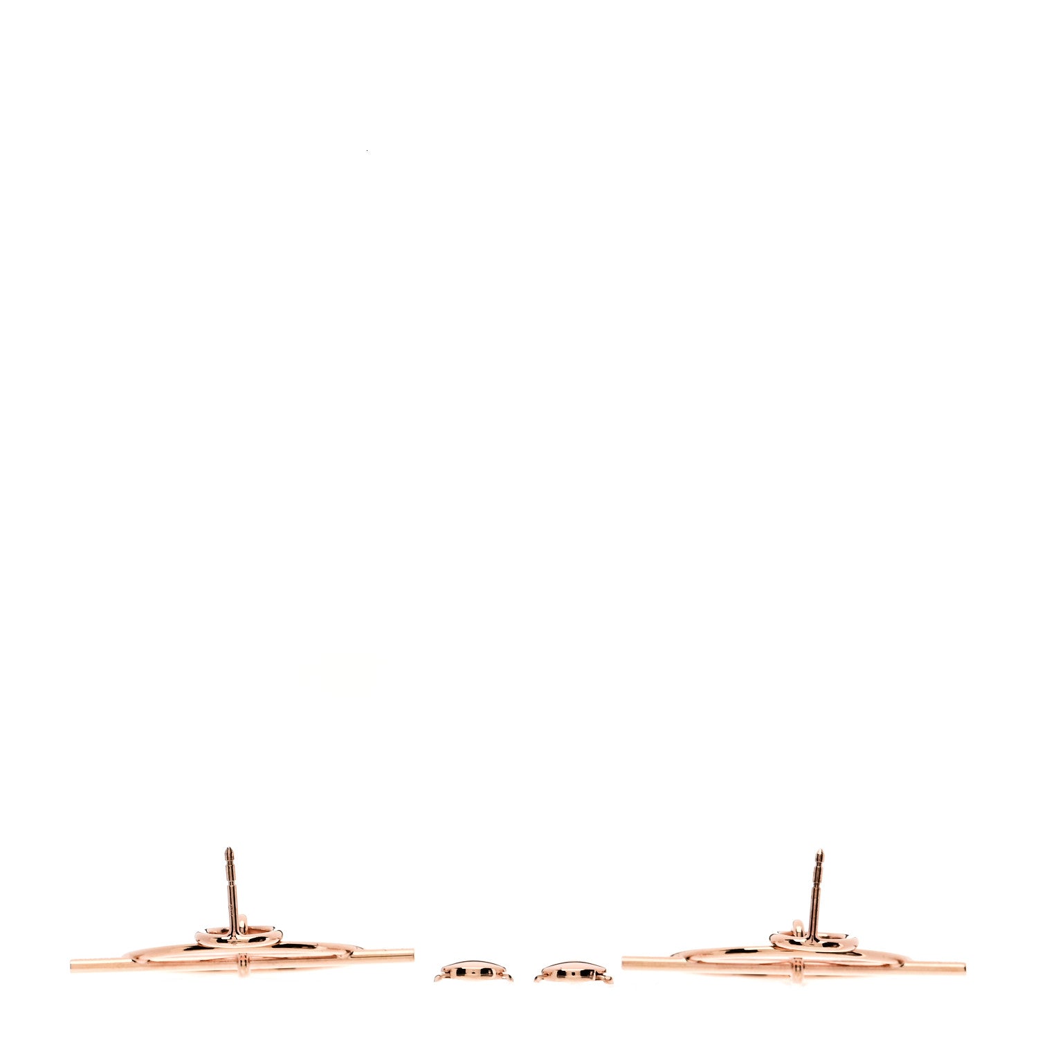 Hermes 18K Rose Gold PM Loop Earrings 3 of 5