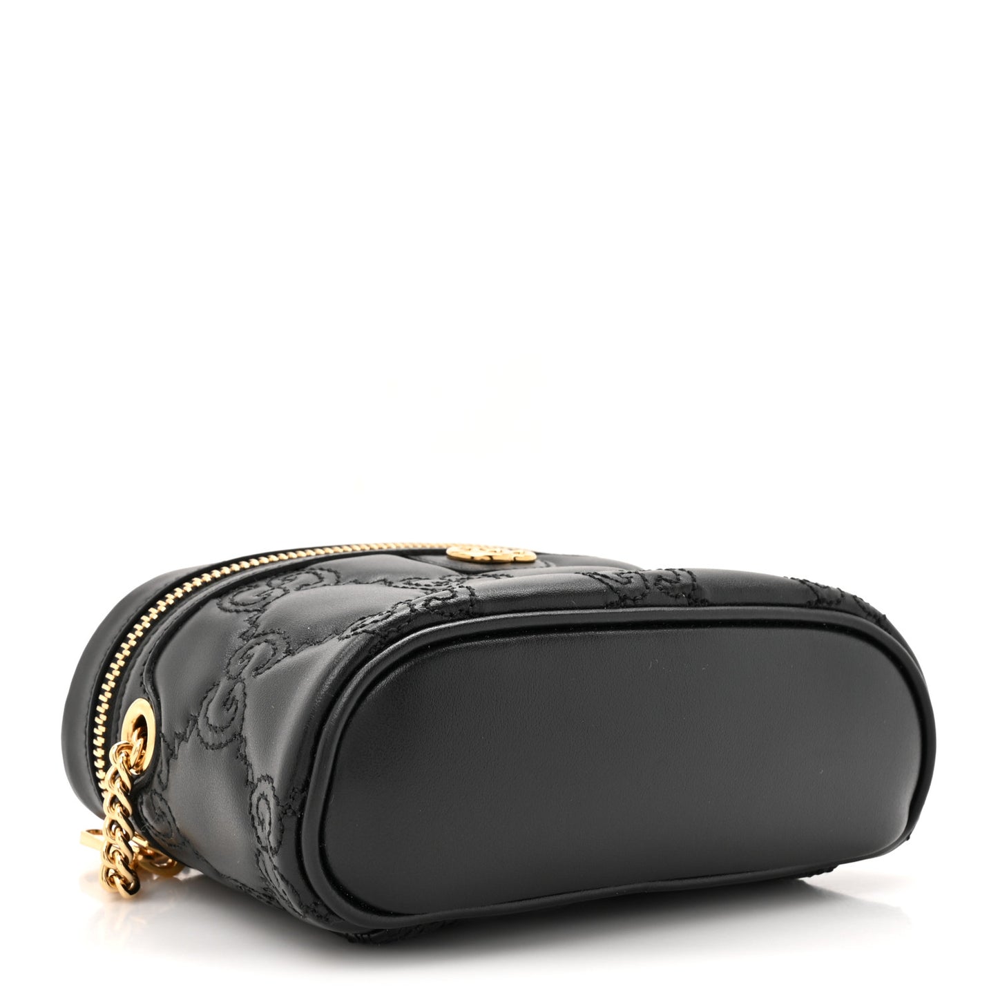 Calfskin GG Matelasse Mini Top Handle Bag Black