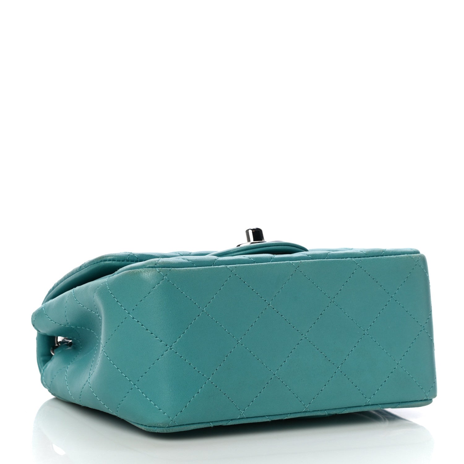 Chanel Lambskin Quilted Mini Square Flap Turquoise 4 of 14