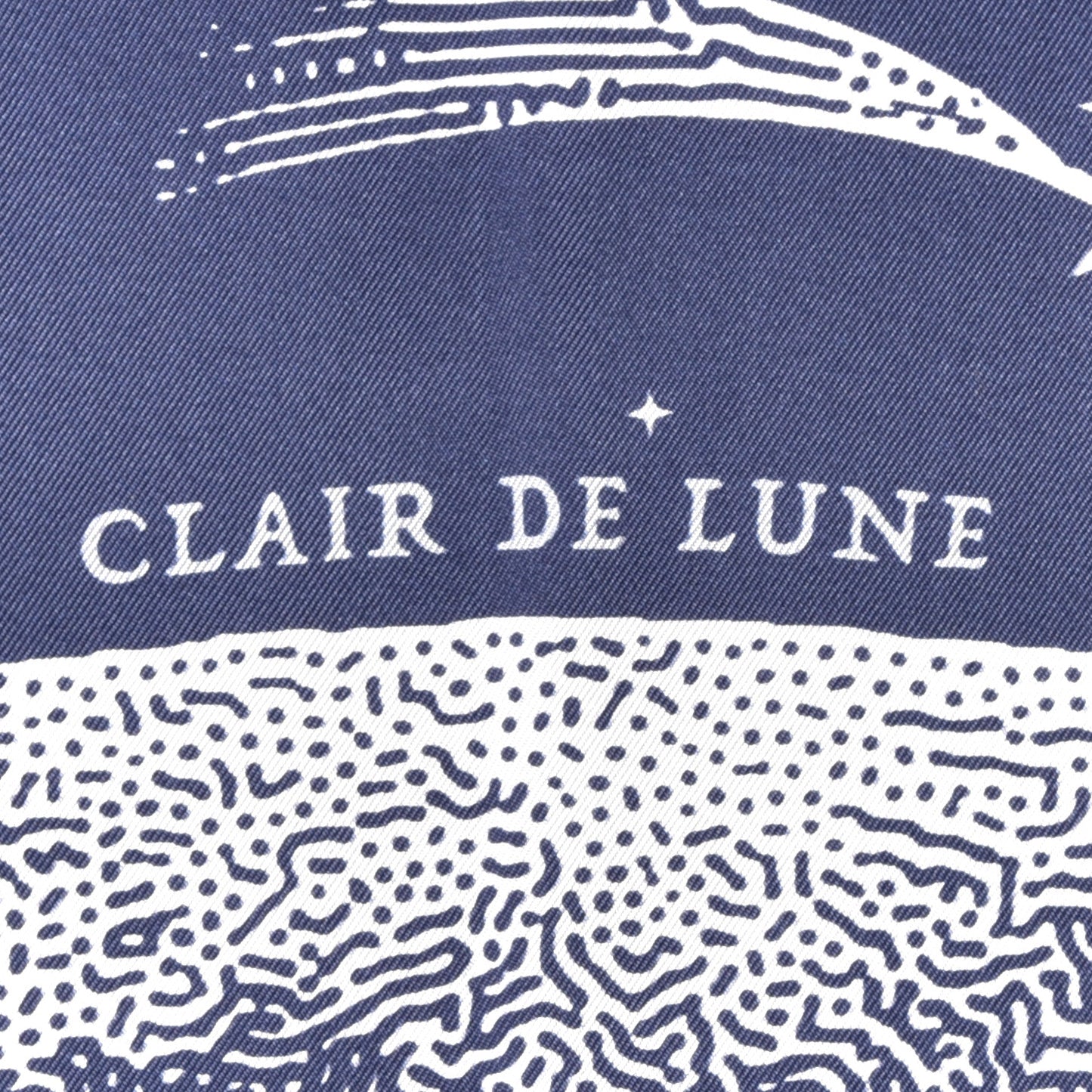 Silk Clair De Lune Double Face Scarf 90 Marine White Beige