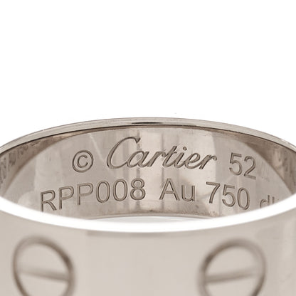 Cartier 18K White Gold 5.5mm LOVE Ring 52 6 4 of 5