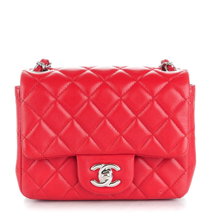 Chanel Lambskin Quilted Mini Square Flap Red 1 of 9