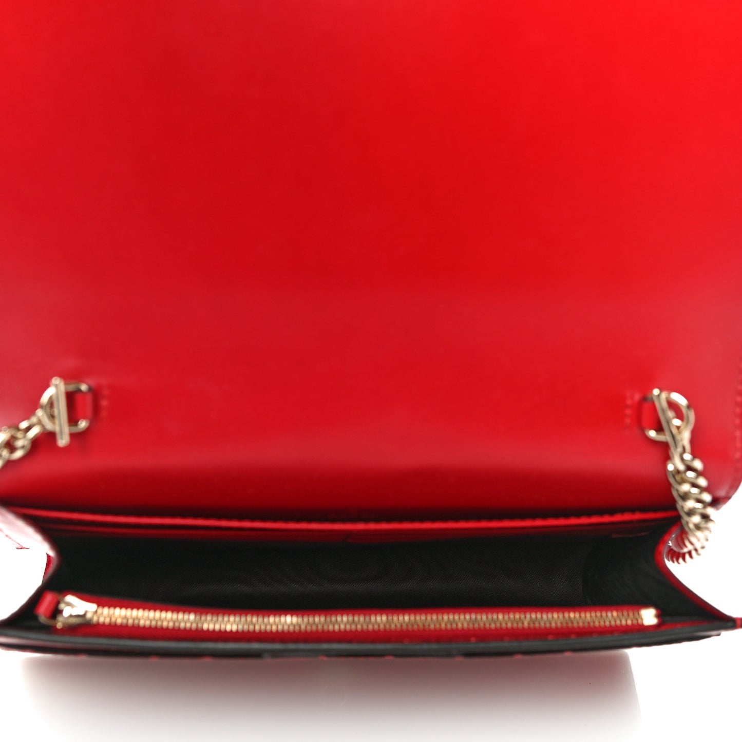 Guccissima Signature Bowy Chain Wallet Hibiscus Red