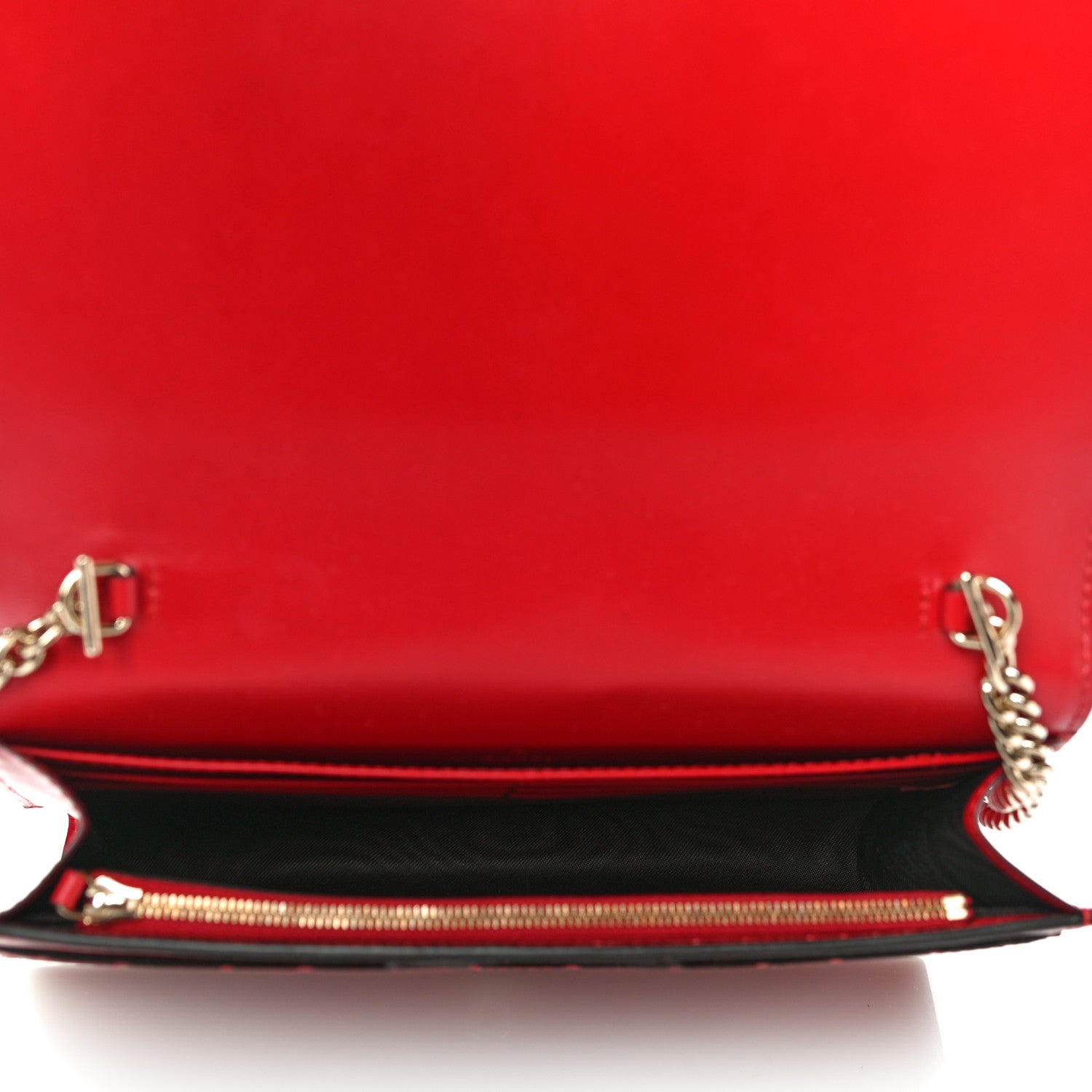 Gucci Guccissima Signature Bowy Chain Wallet Hibiscus Red 5 of 9