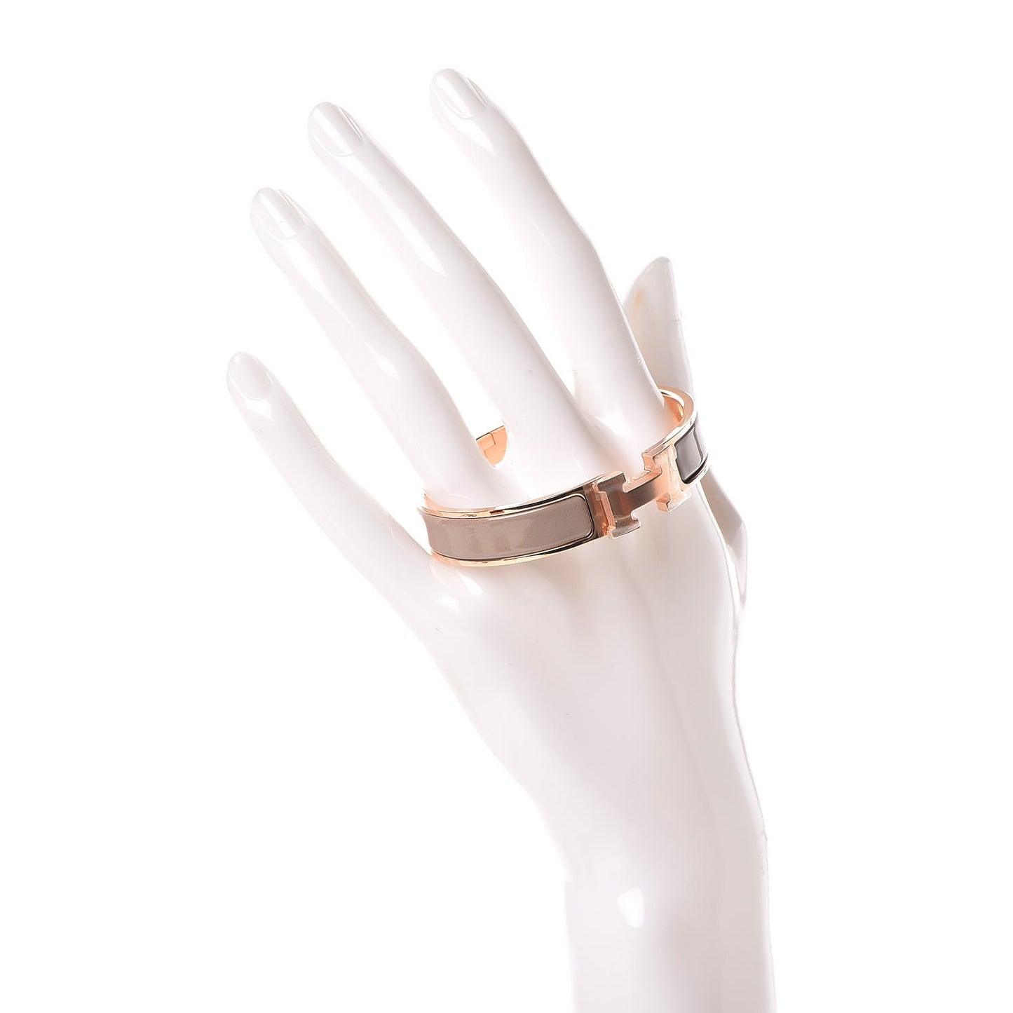 Enamel Clic Clac H Narrow Bracelet PM Marron Glace