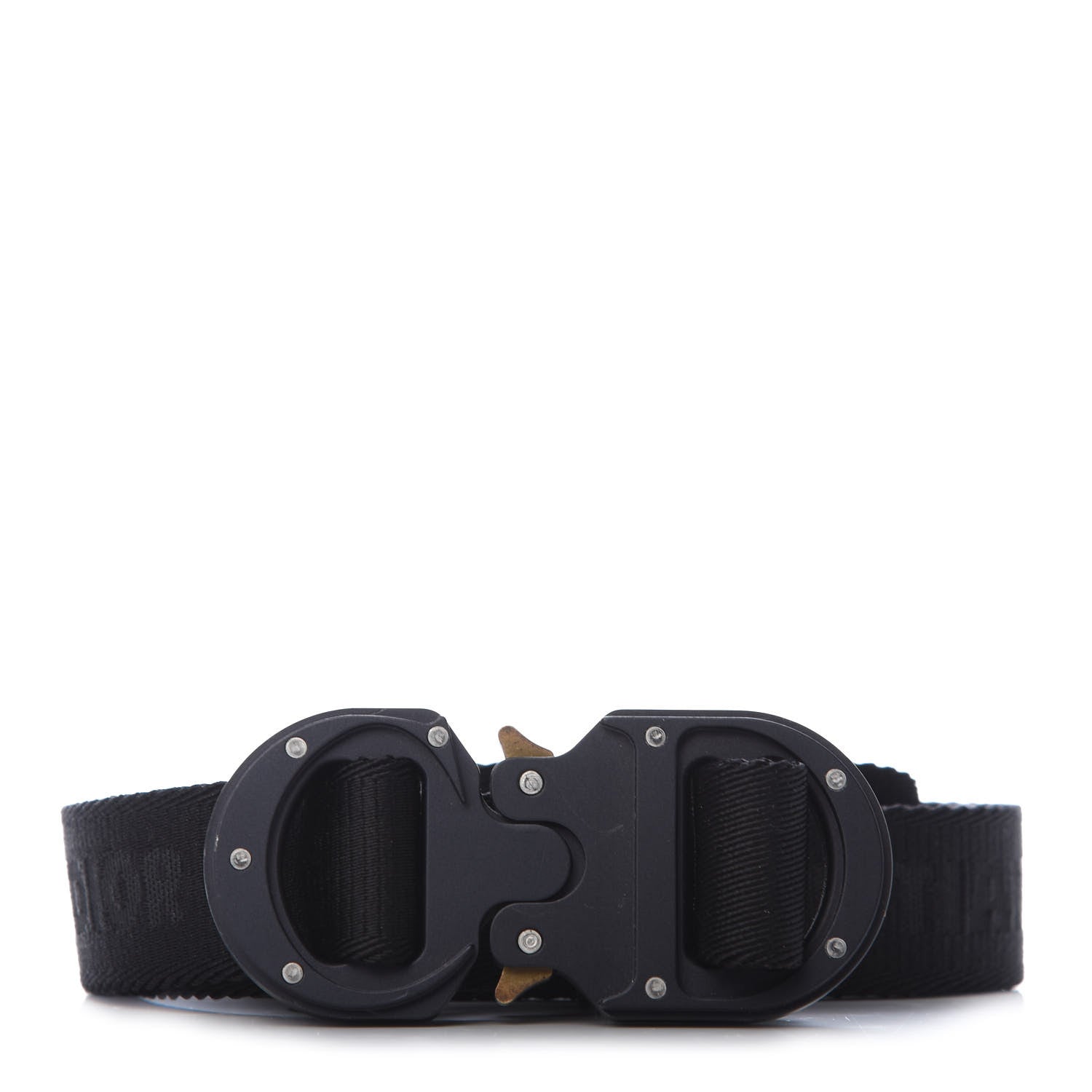 Christian Dior Jacquard Nylon Aluminum 25mm CD Belt 100 Black 1 of 4