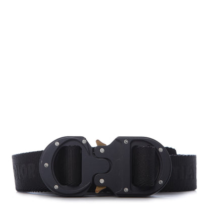 Christian Dior Jacquard Nylon Aluminum 25mm CD Belt 100 Black 1 of 4