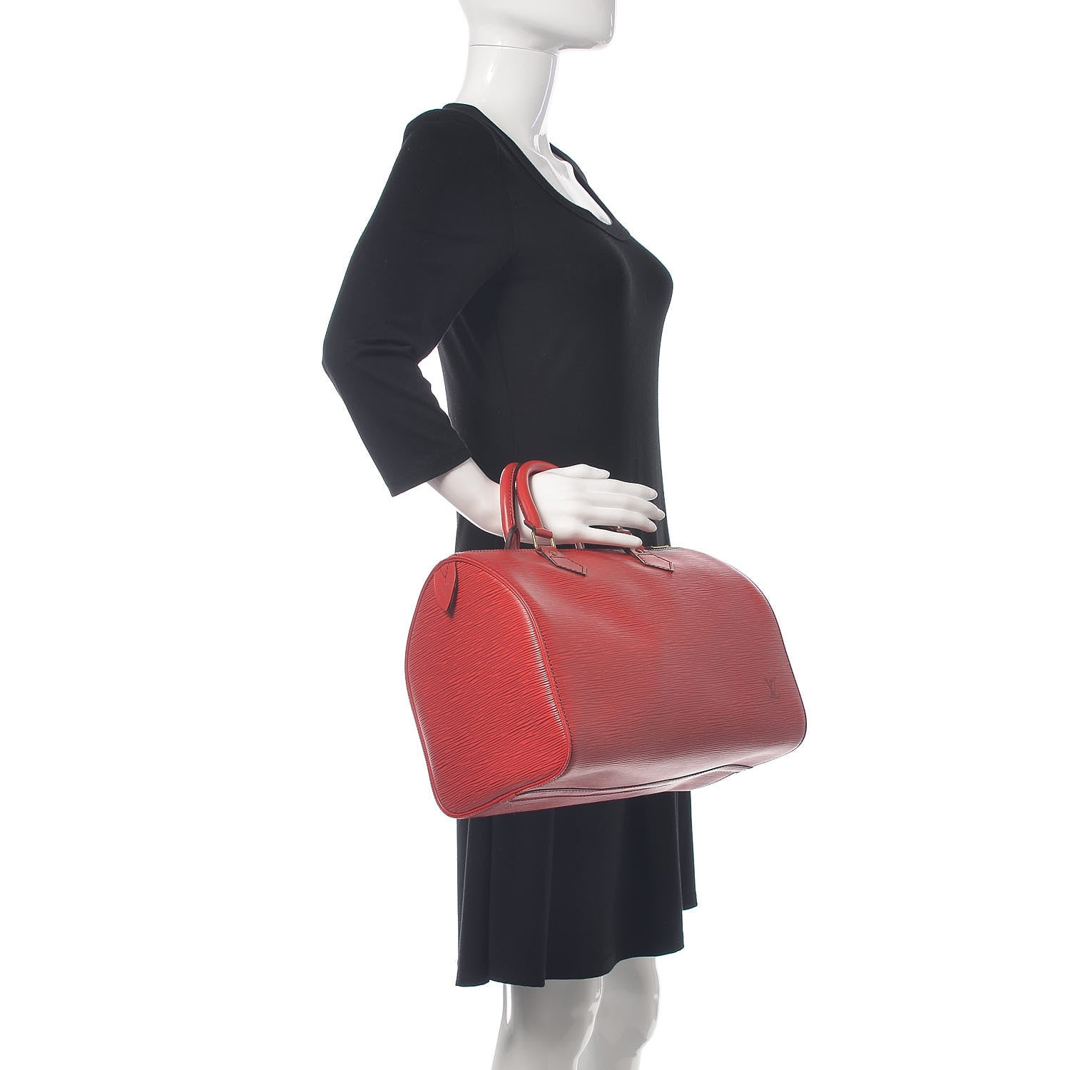 Louis Vuitton Epi Speedy 30 Castillan Red 2 of 15