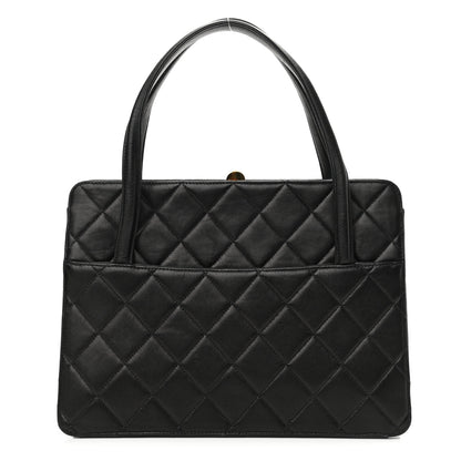 Chanel Lambskin Quilted Top Handle Bag Black 1 of 10