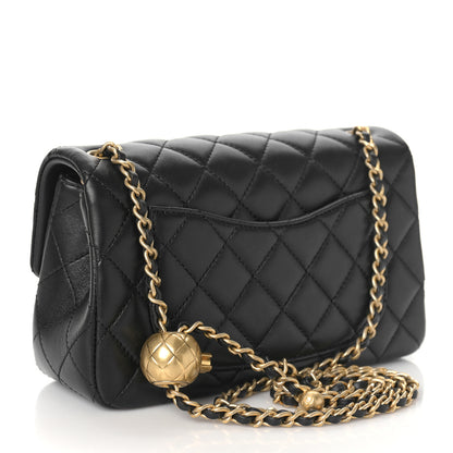 Chanel Lambskin Quilted Mini Rectangular Pearl Crush Flap Black 3 of 10