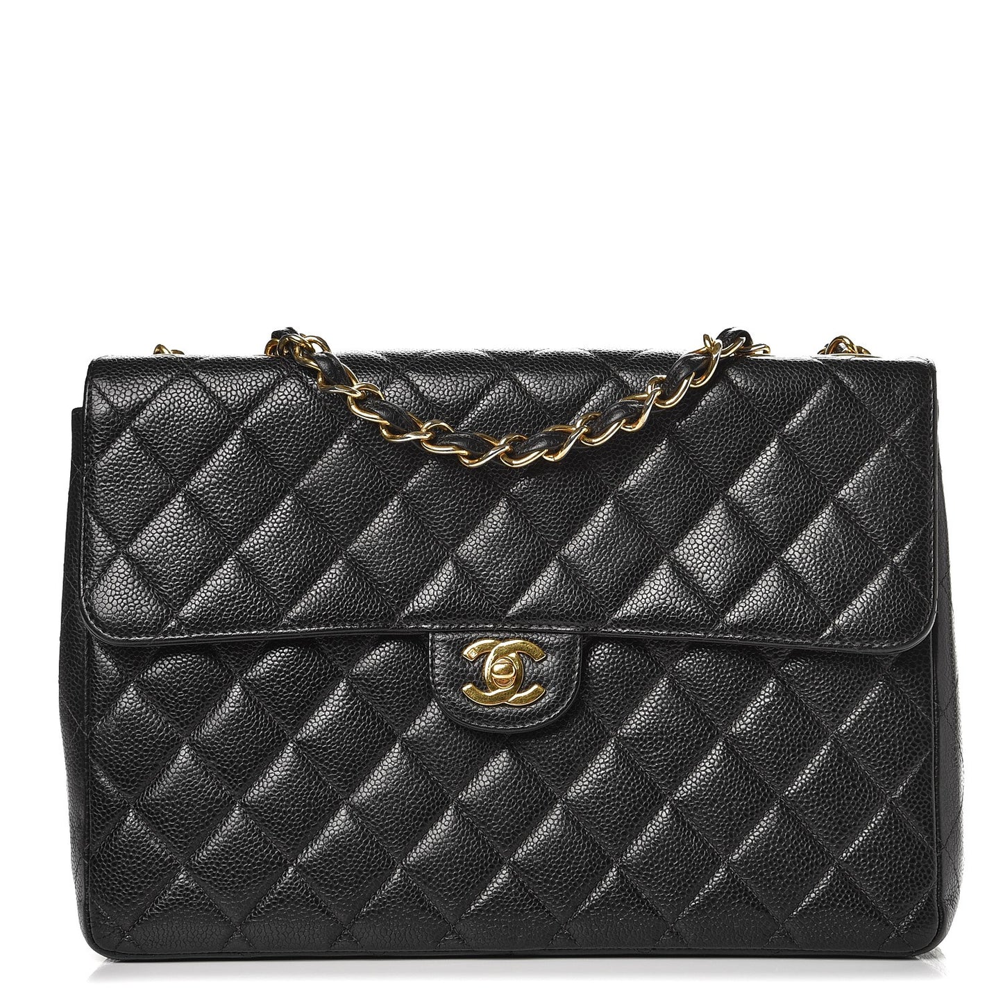 Caviar Quilted Jumbo Single Flap Black