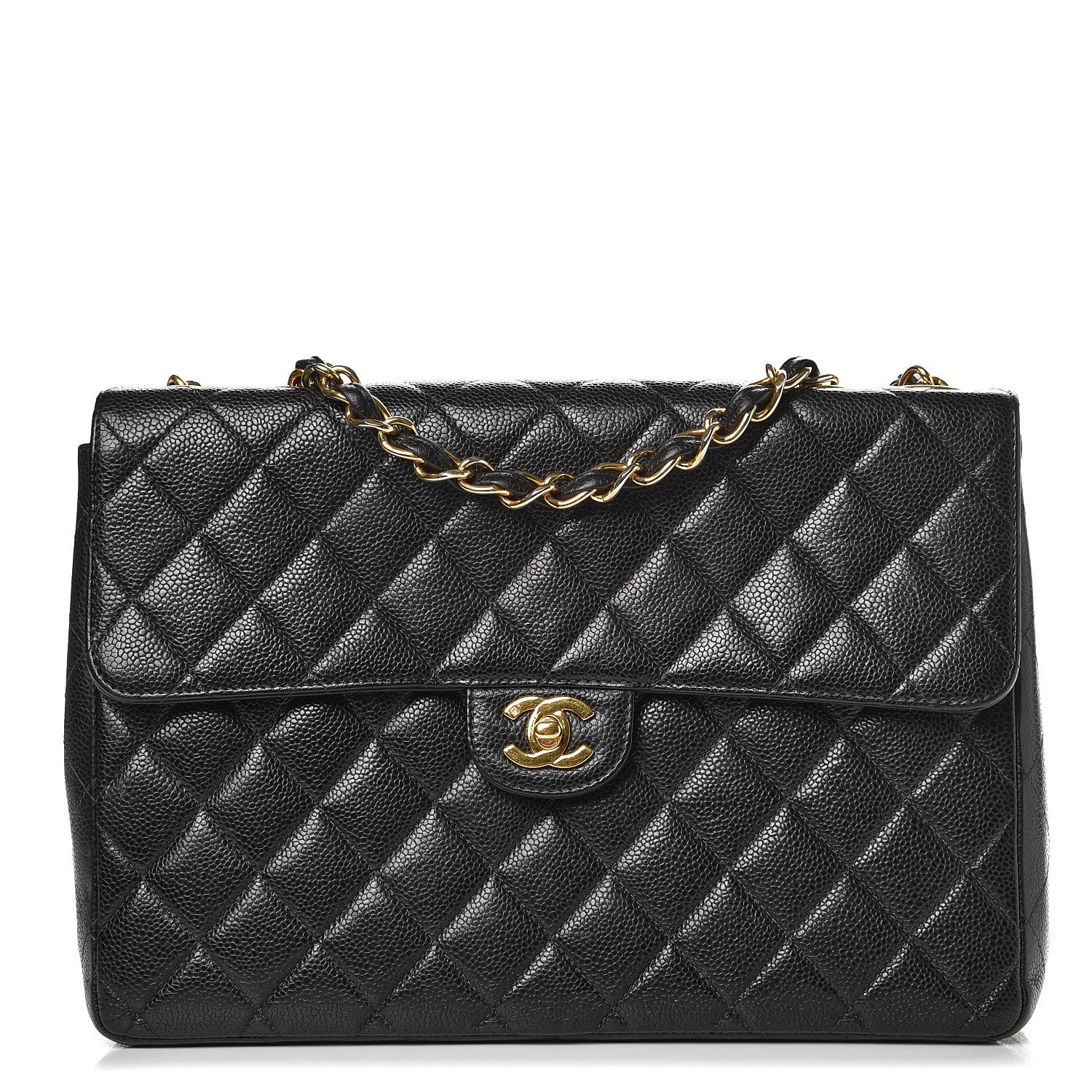 Chanel Caviar Quilted Jumbo Single Flap Black 1 of 14