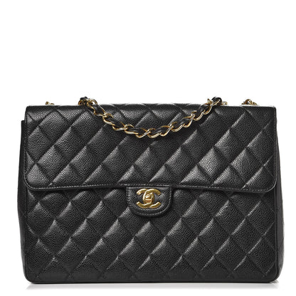 Chanel Caviar Quilted Jumbo Single Flap Black 1 of 14
