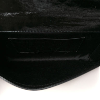 Saint Laurent Textured Patent Monogram Large Belle De Jour Clutch Black 5 of 9
