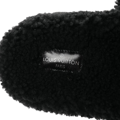 Louis Vuitton Shearling Bom Dia Flat Mules 38.5 Black 6 of 8