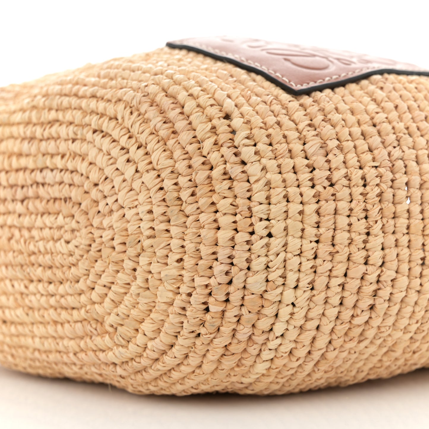 Calfskin Raffia Bucket Bag Natural Tan