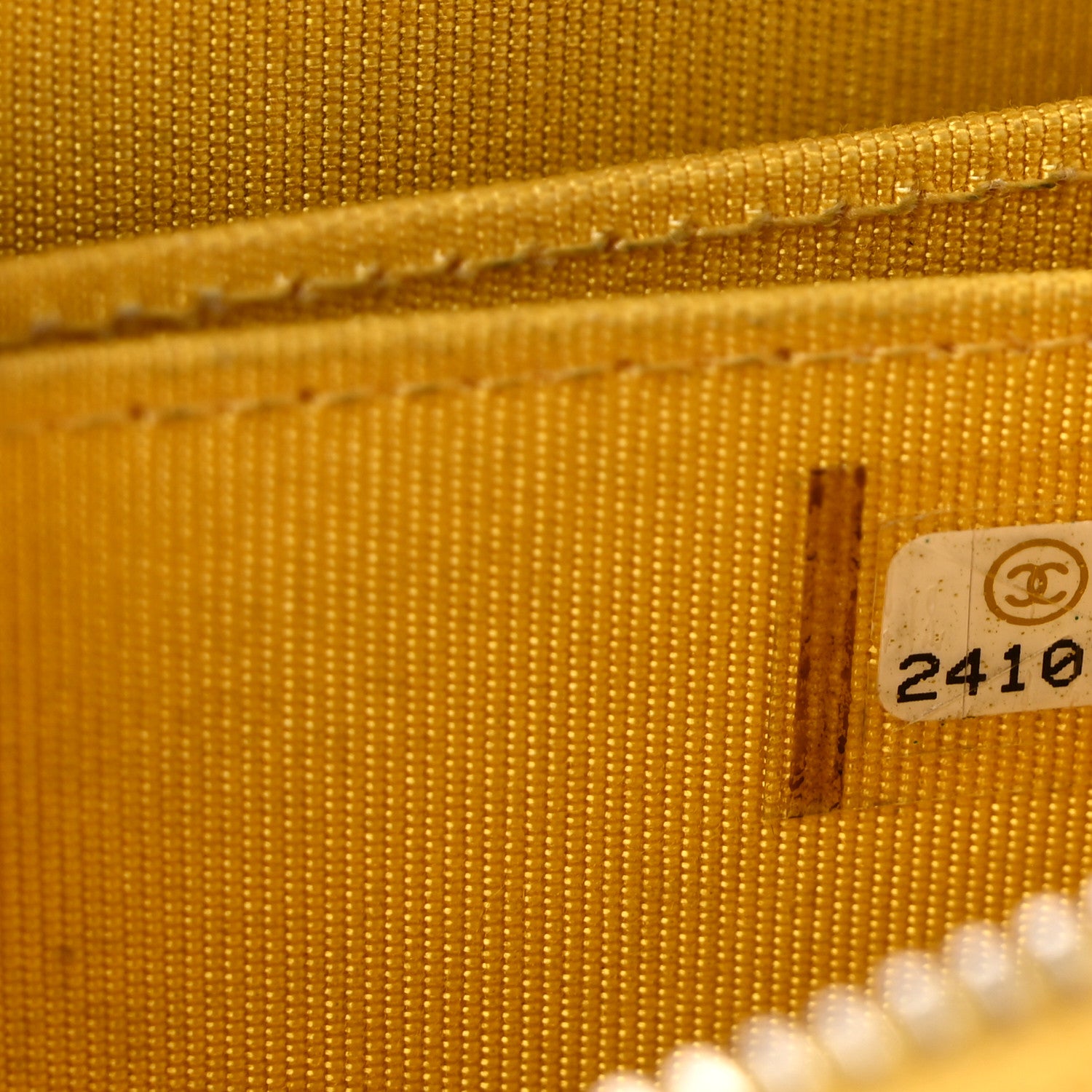 Chanel Caviar Chevron Quilted Zip Coin Purse Yellow 7 of 9