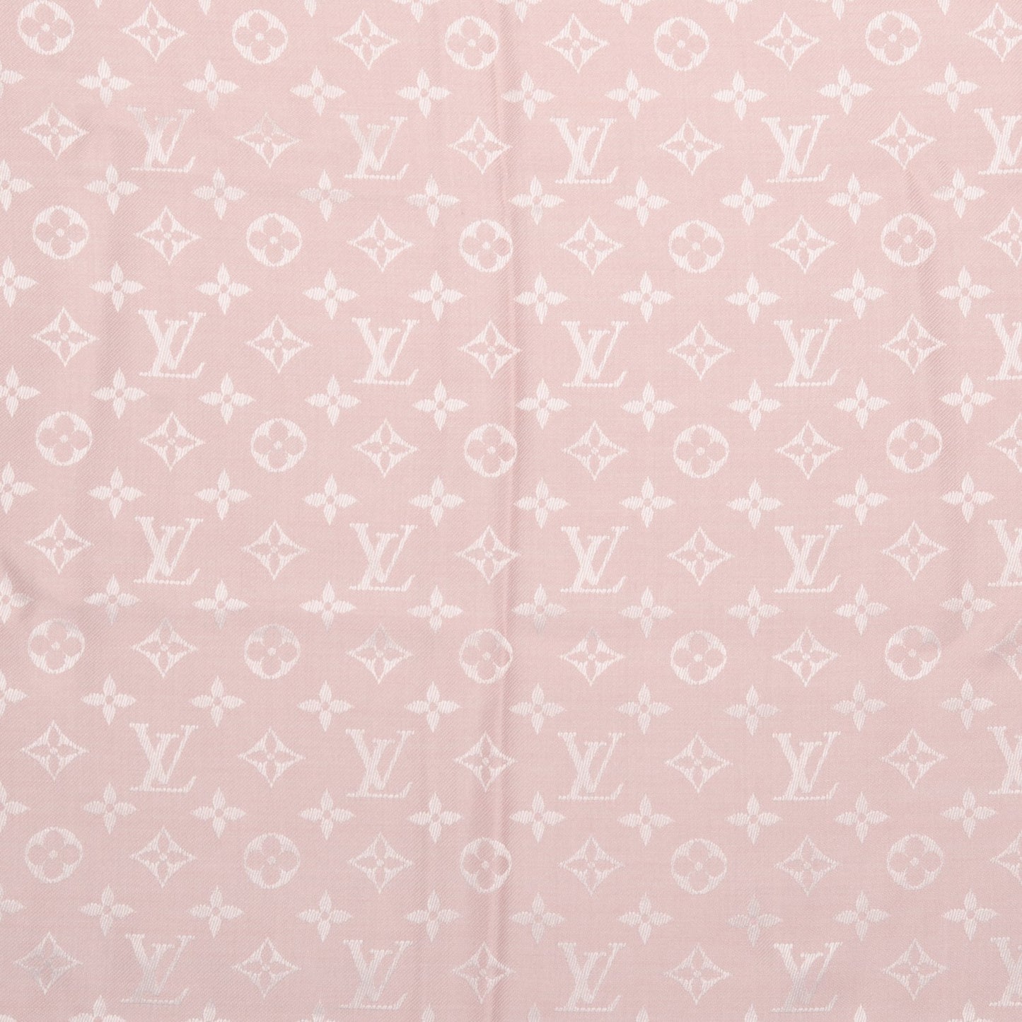 Silk Wool Monogram Denim Shawl Pink