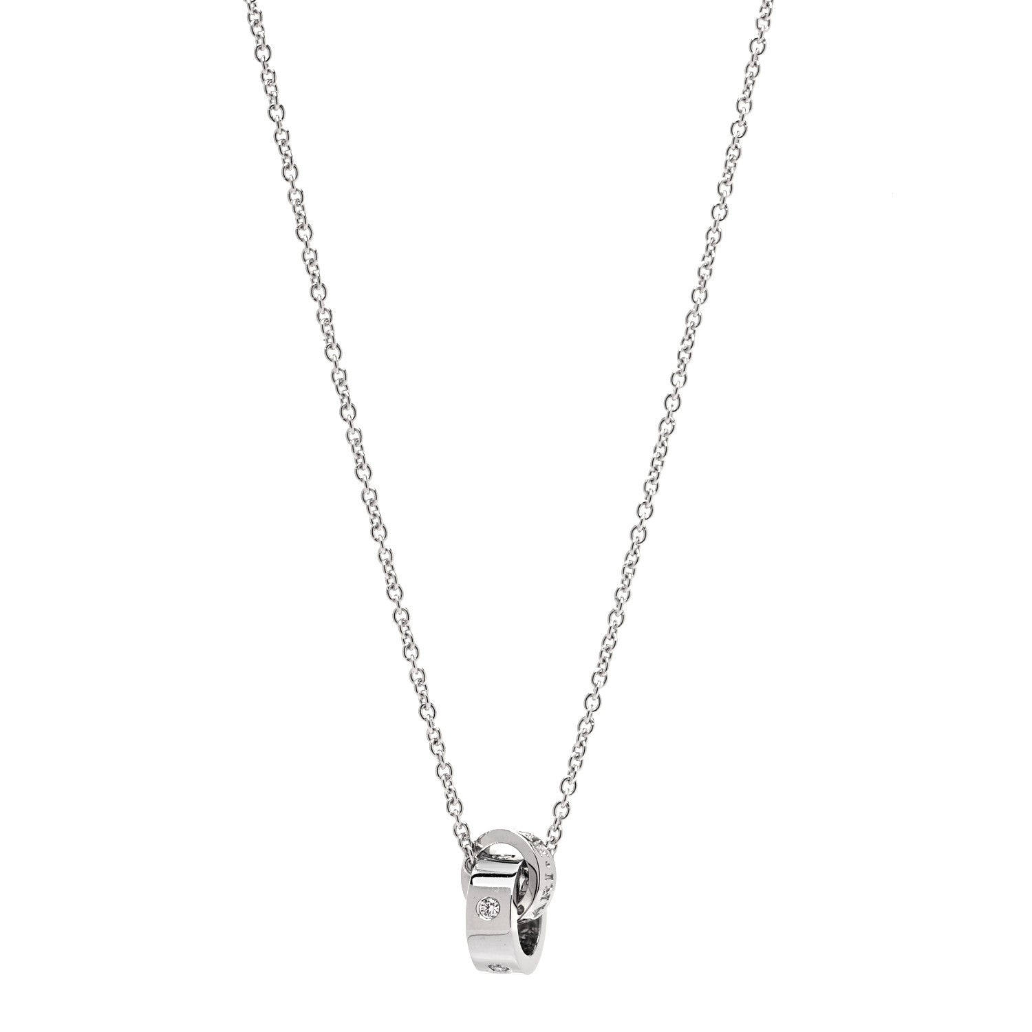 Bulgari 18K White Gold Diamond BVLGARI BVLGARI Link Pendant Necklace 2 of 8