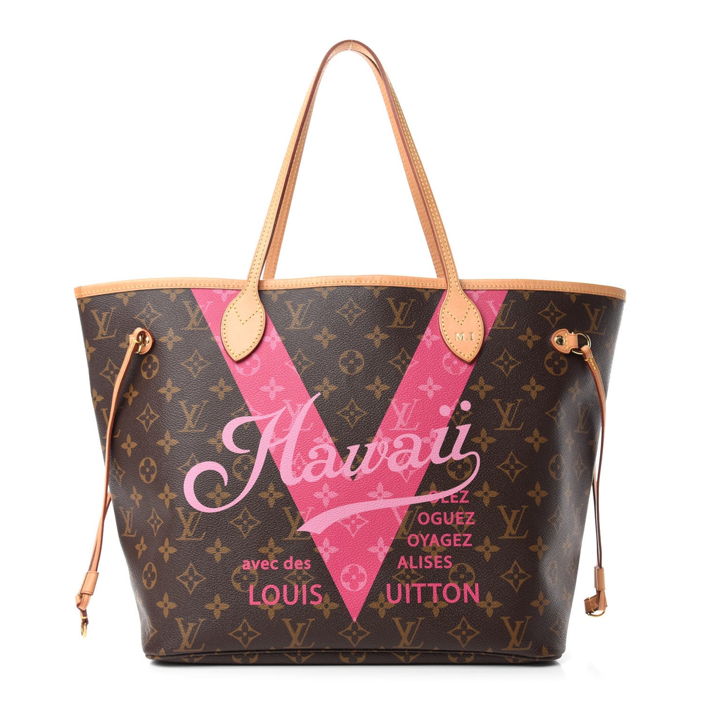 Monogram Hawaii V Neverfull MM Hot Pink