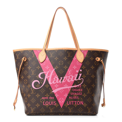 Louis Vuitton Monogram Hawaii V Neverfull MM Hot Pink 1 of 12