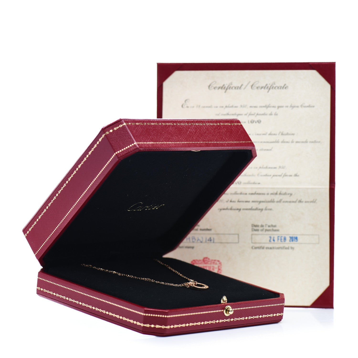 Cartier 18K Pink Gold 2 Diamond LOVE Necklace 5 of 5