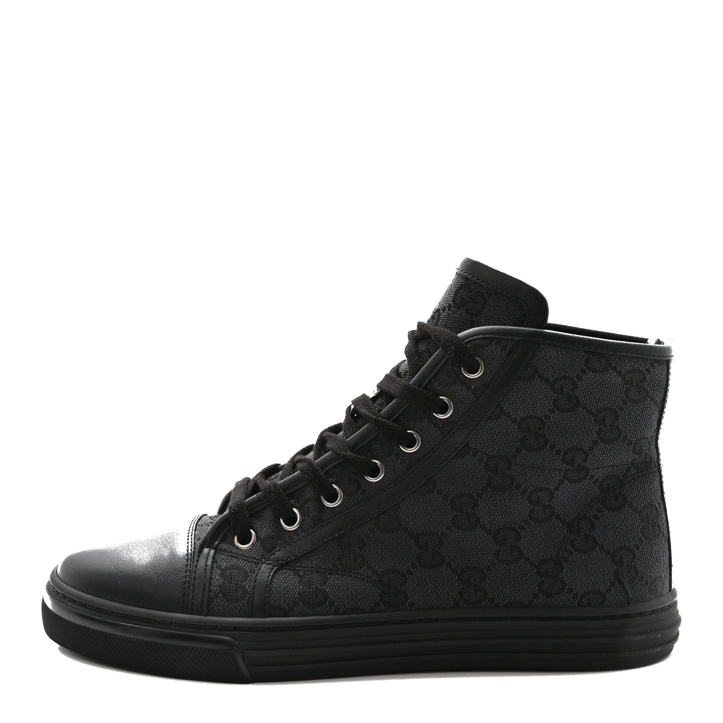 Monogram High Top Sneakers 38 Black
