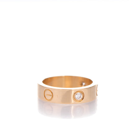 Cartier 18K Yellow Gold 3 Diamond 5.5mm LOVE Ring 55 7.25 3 of 4