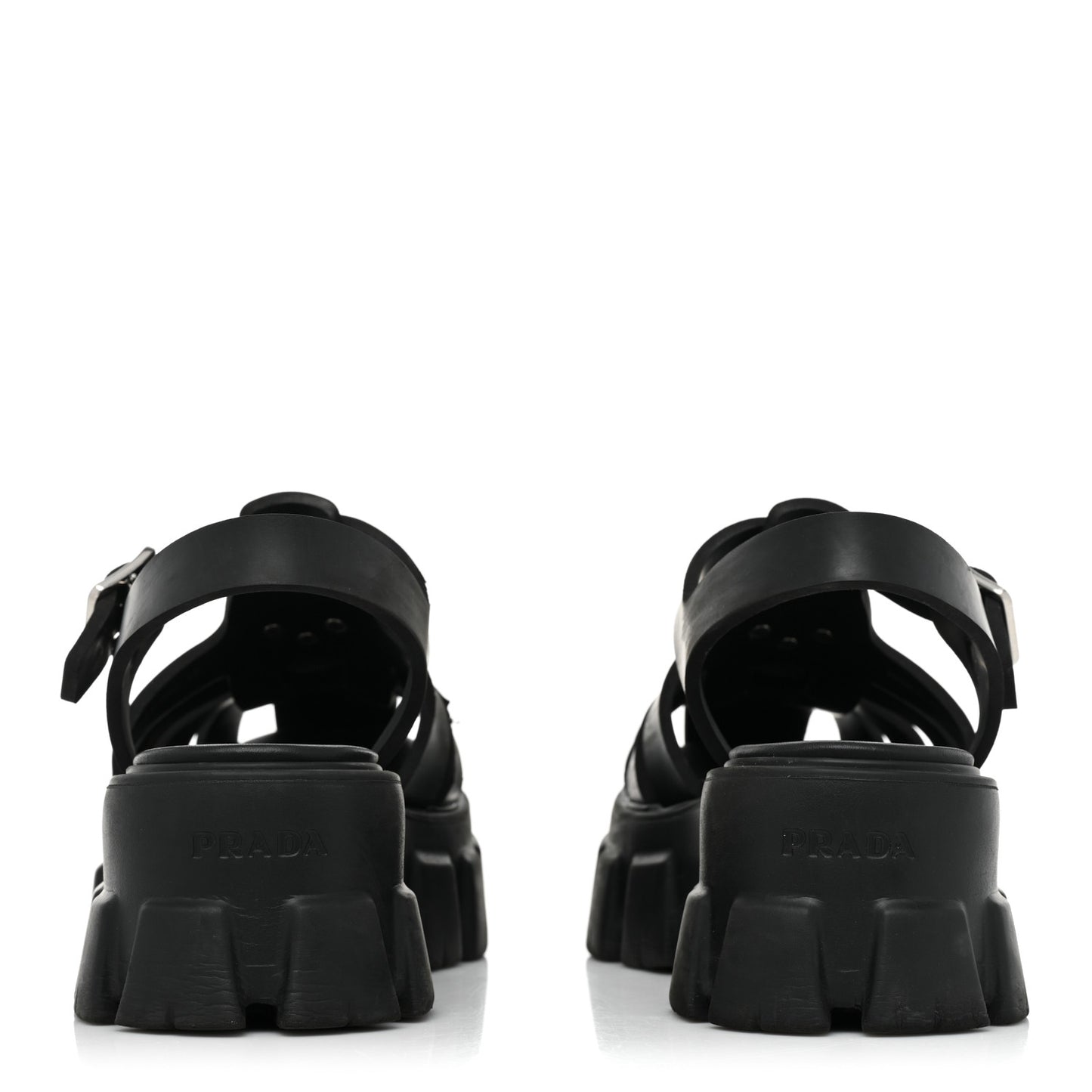 Foam Rubber Triangle Logo Monolith 55mm Cage Sandals 39 Black