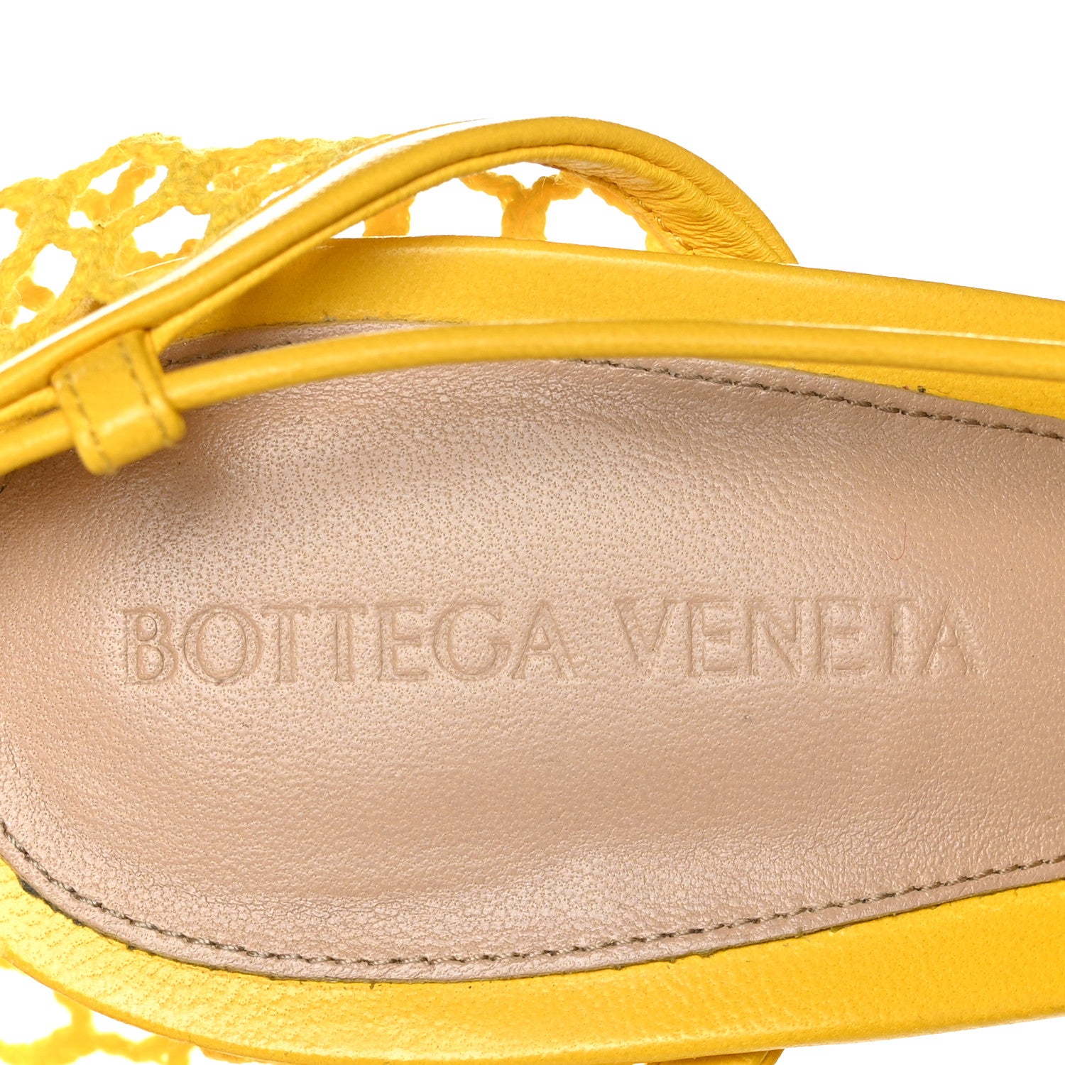 Bottega Veneta Mesh Nappa Stretch Ankle Tie Sandals 39.5 Egg Yolk 6 of 7