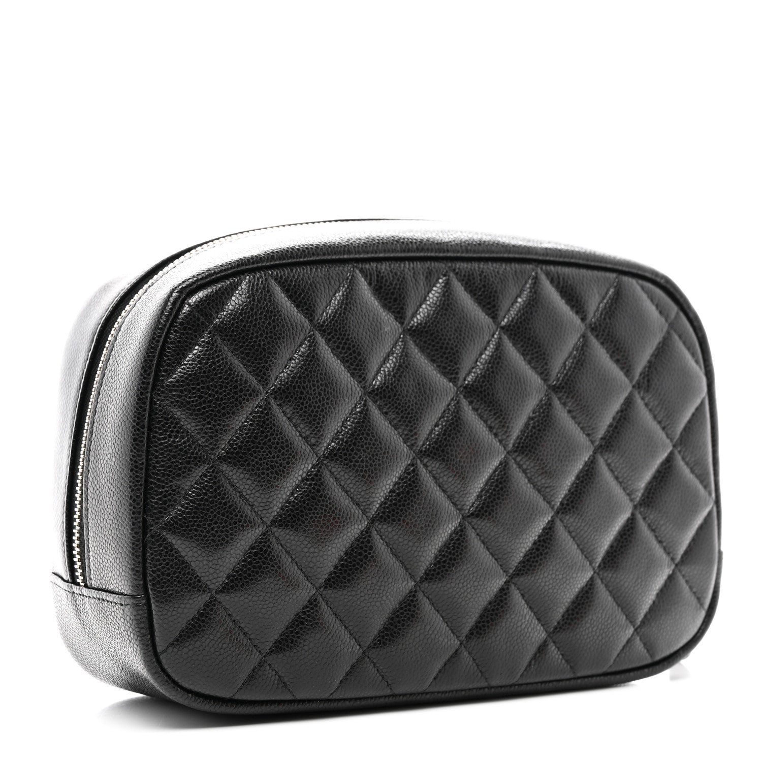 Chanel Caviar Quilted Medium Curvy Pouch Cosmetic Case Black 3 of 8