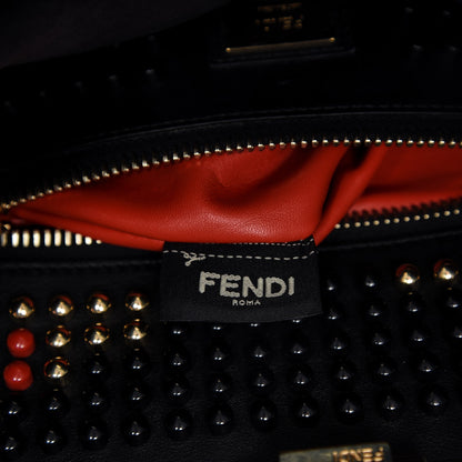 Fendi Vitello Seta Studded Monster Eyes Large Peekaboo Iconic Satchel Blue Royal Black Multicolor 9 of 11