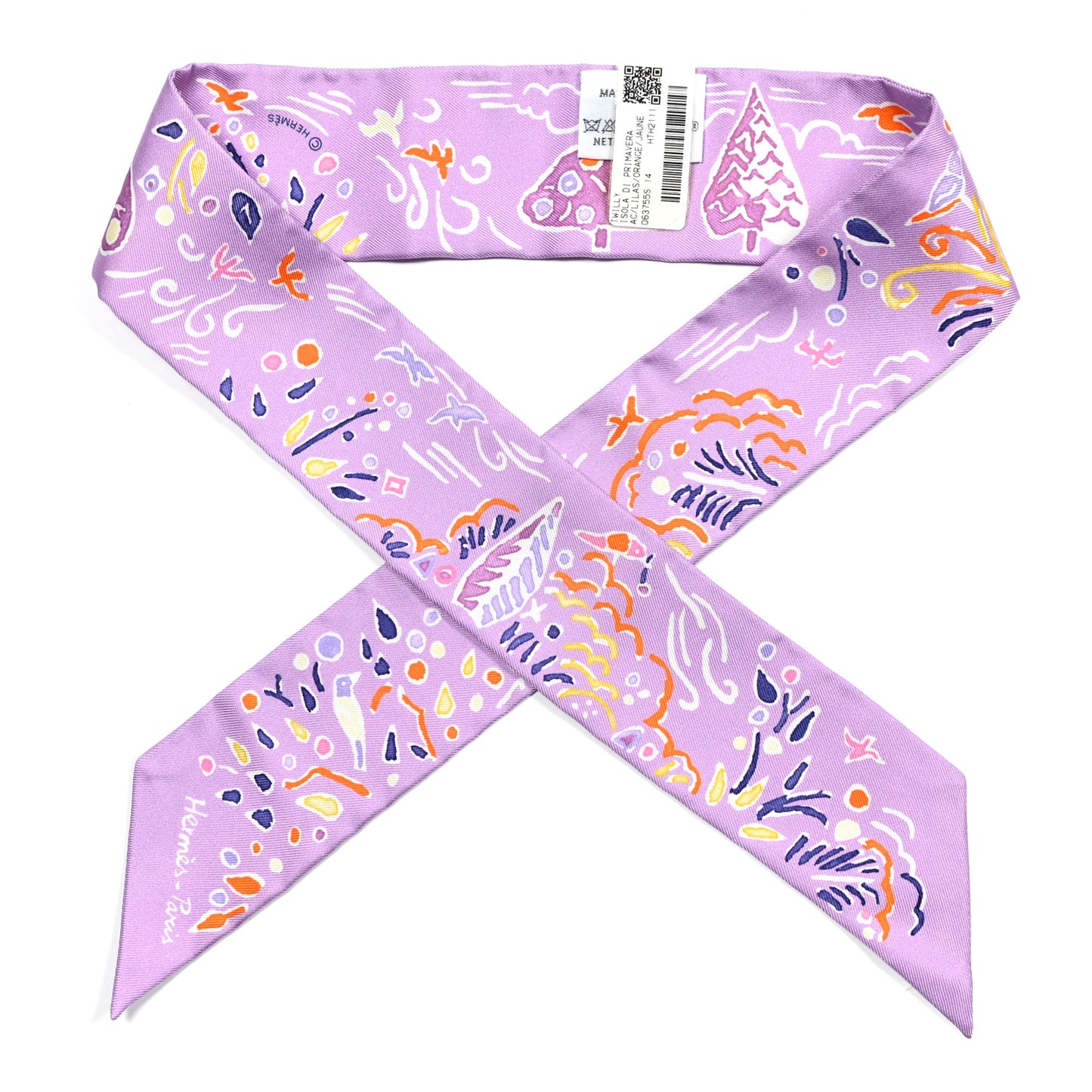 Silk Isola Di Primavera Twilly Lilas Orange Jaune