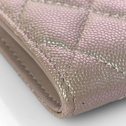 Chanel Iridescent Caviar Quilted Zipped Key Holder Case Beige 7 of 9
