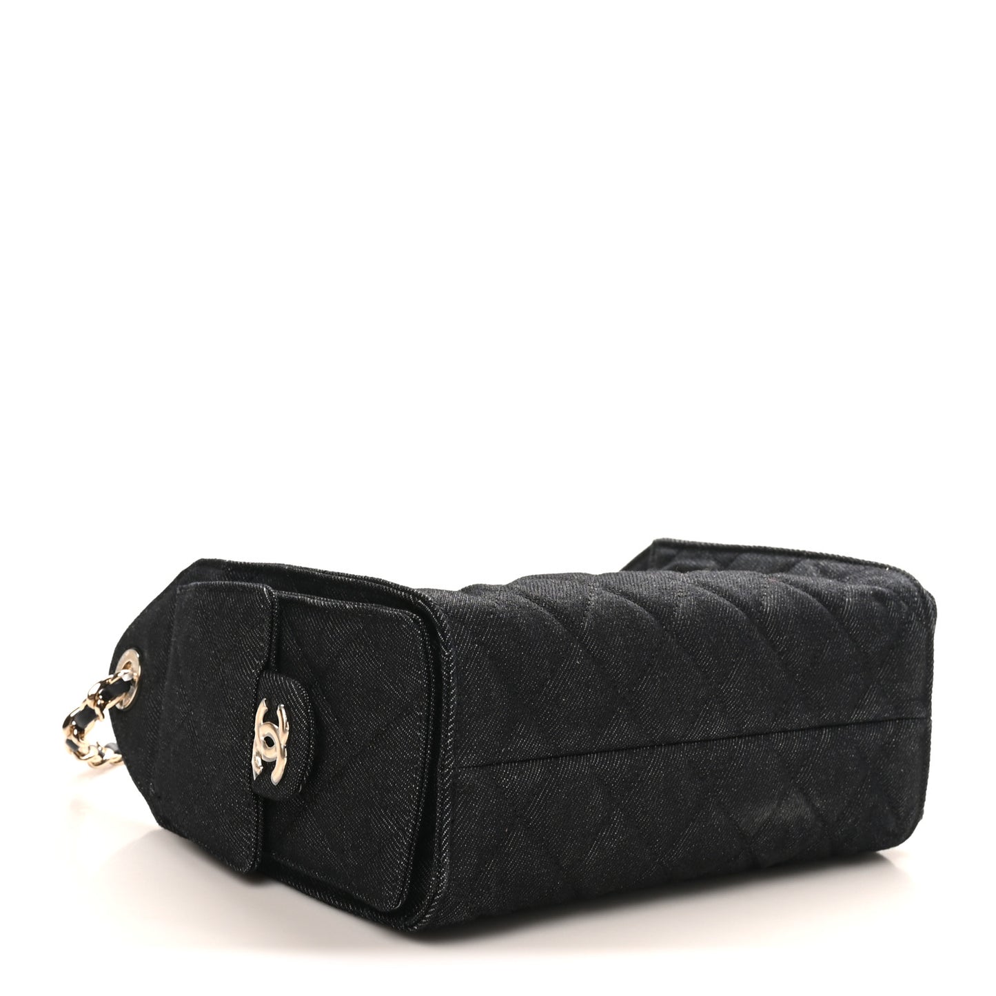 Denim Quilted Mini Chanel 25 Handbag Dark Blue