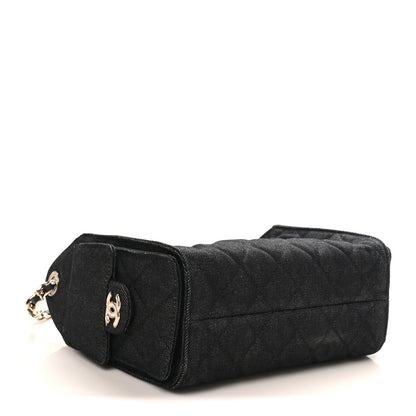 Chanel Denim Quilted Mini Chanel 25 Handbag Dark Blue 3 of 9