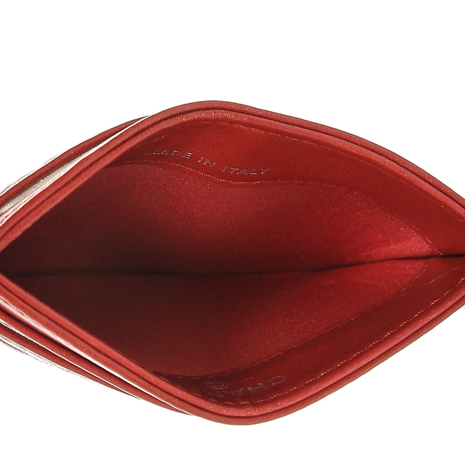 Chanel Lambskin Camellia Embossed Card Holder Red 5 of 7