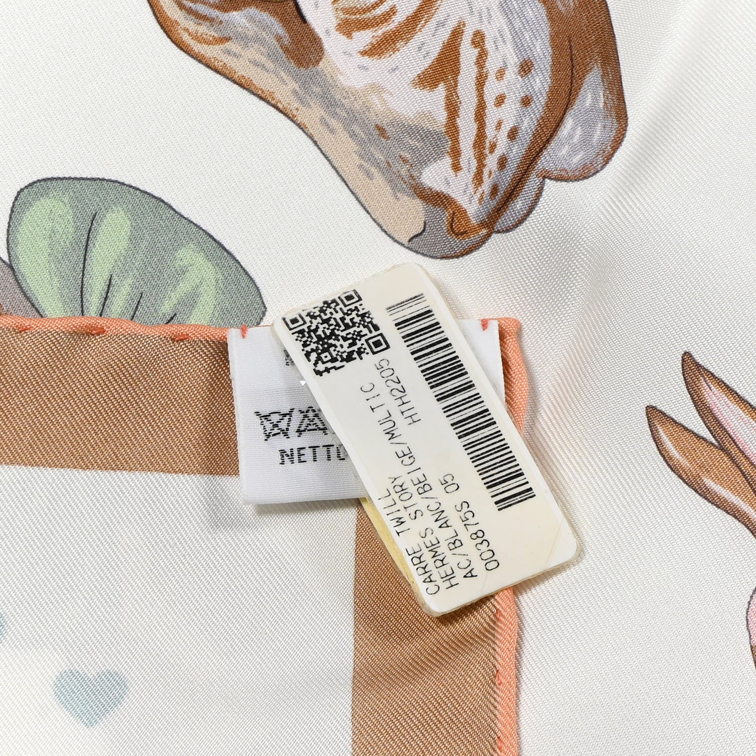 Hermes Silk Hermes Story Scarf 90 White Beige Multicolor 5 of 5