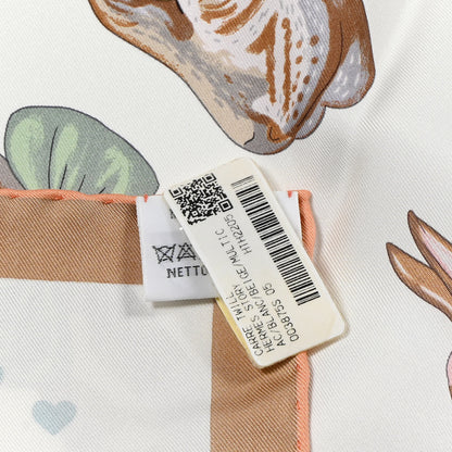 Hermes Silk Hermes Story Scarf 90 White Beige Multicolor 5 of 5