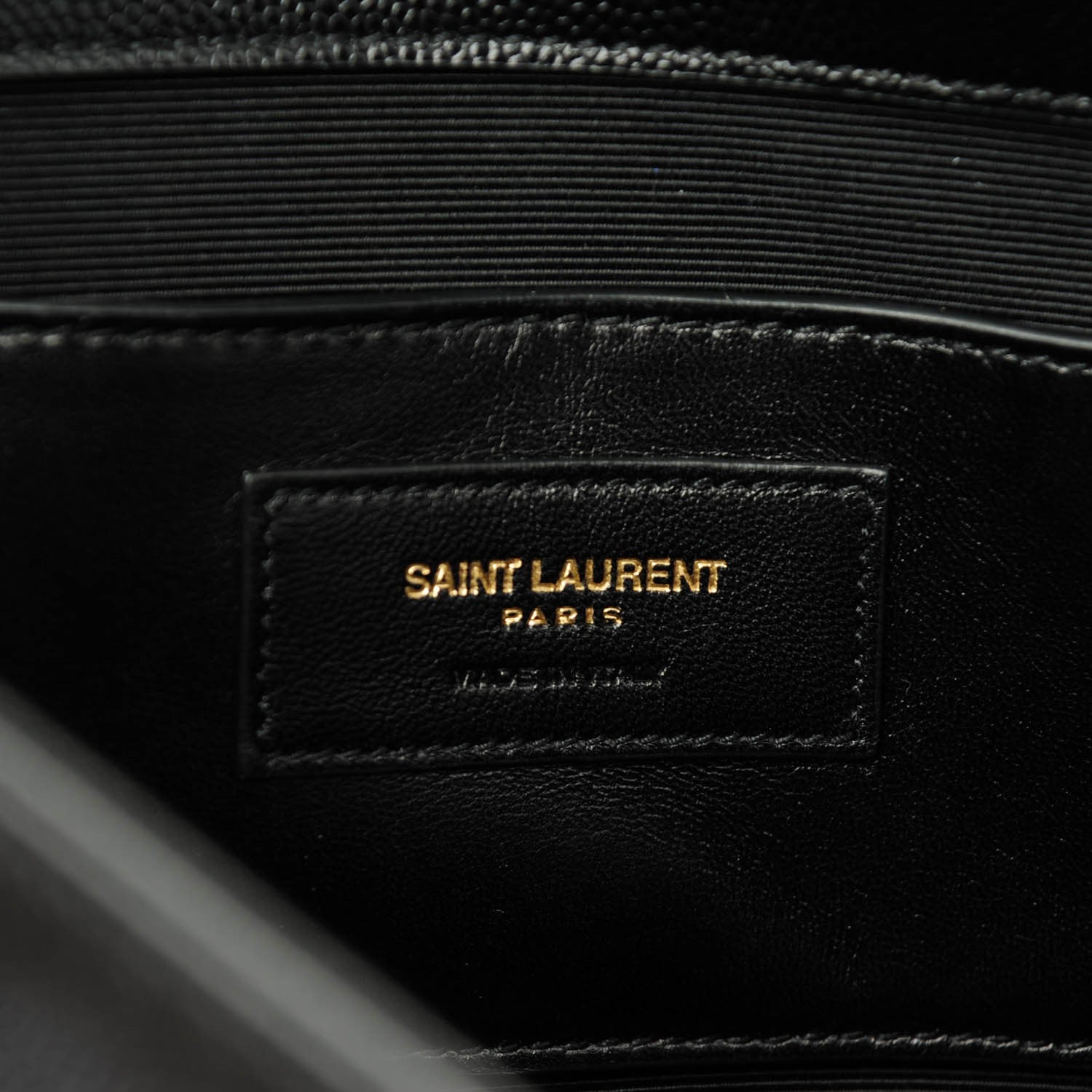 Saint Laurent Grain De Poudre Large Classic Monogram Kate Satchel Black 6 of 6