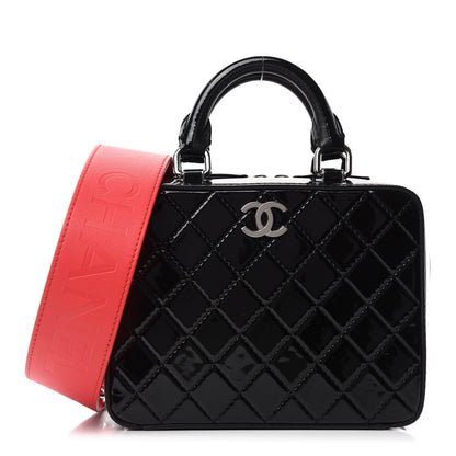 Chanel Patent Quilted Travel Kit Vanity Case Black 1 of 11
