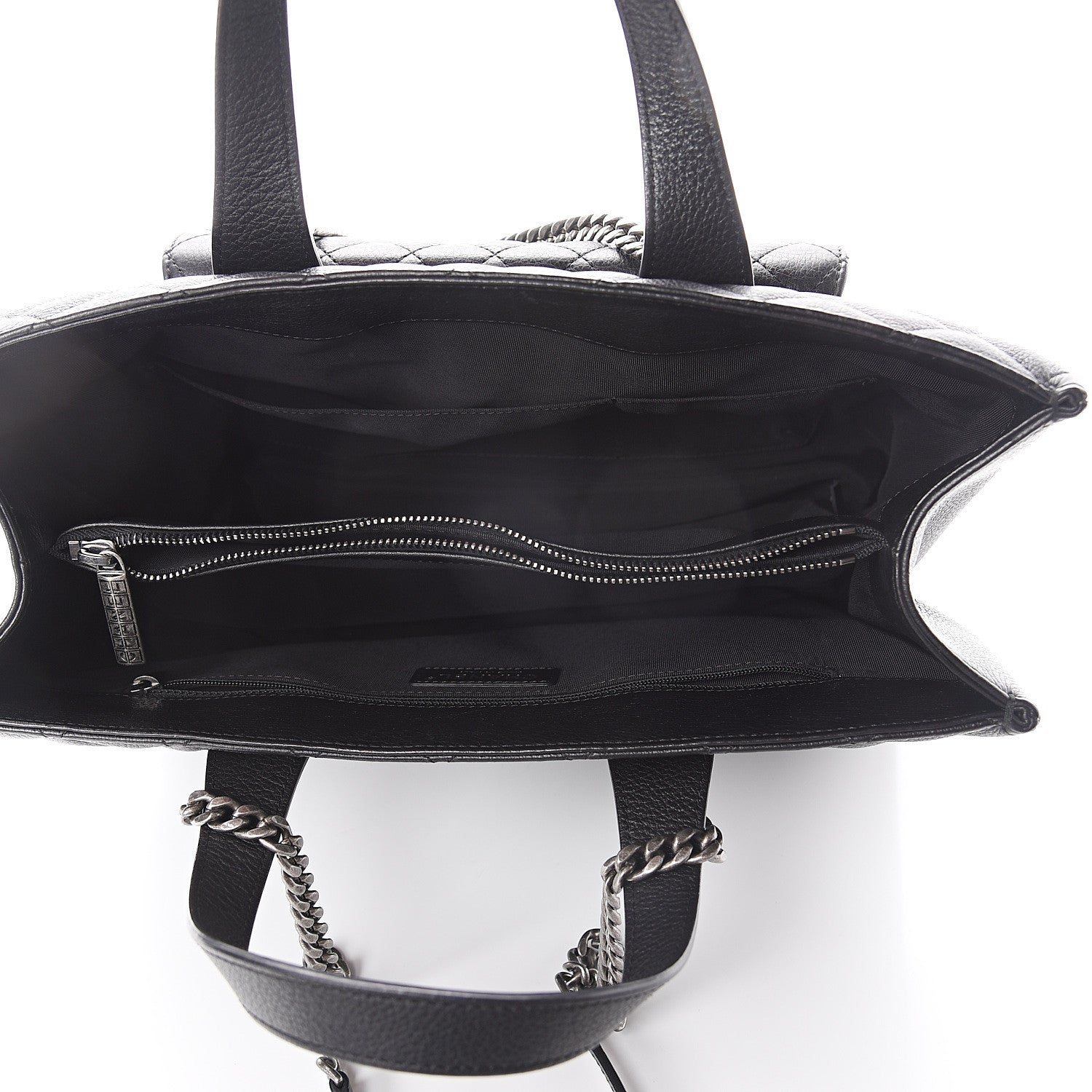 Chanel Grained Calfskin Quilted Large Casual Pocket Tote Black 4 of 9