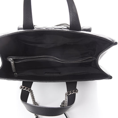 Chanel Grained Calfskin Quilted Large Casual Pocket Tote Black 4 of 9