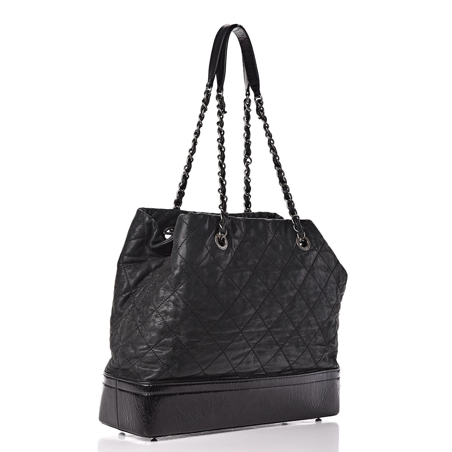 Chanel Iridescent Calfskin Quilted Large VIP Tote Dark Green 3 of 14