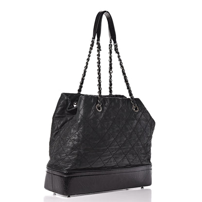 Chanel Iridescent Calfskin Quilted Large VIP Tote Dark Green 3 of 14