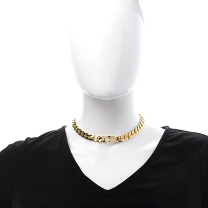 Christian Dior Metal Danseuse Etoile Chain Choker Necklace Gold 2 of 7