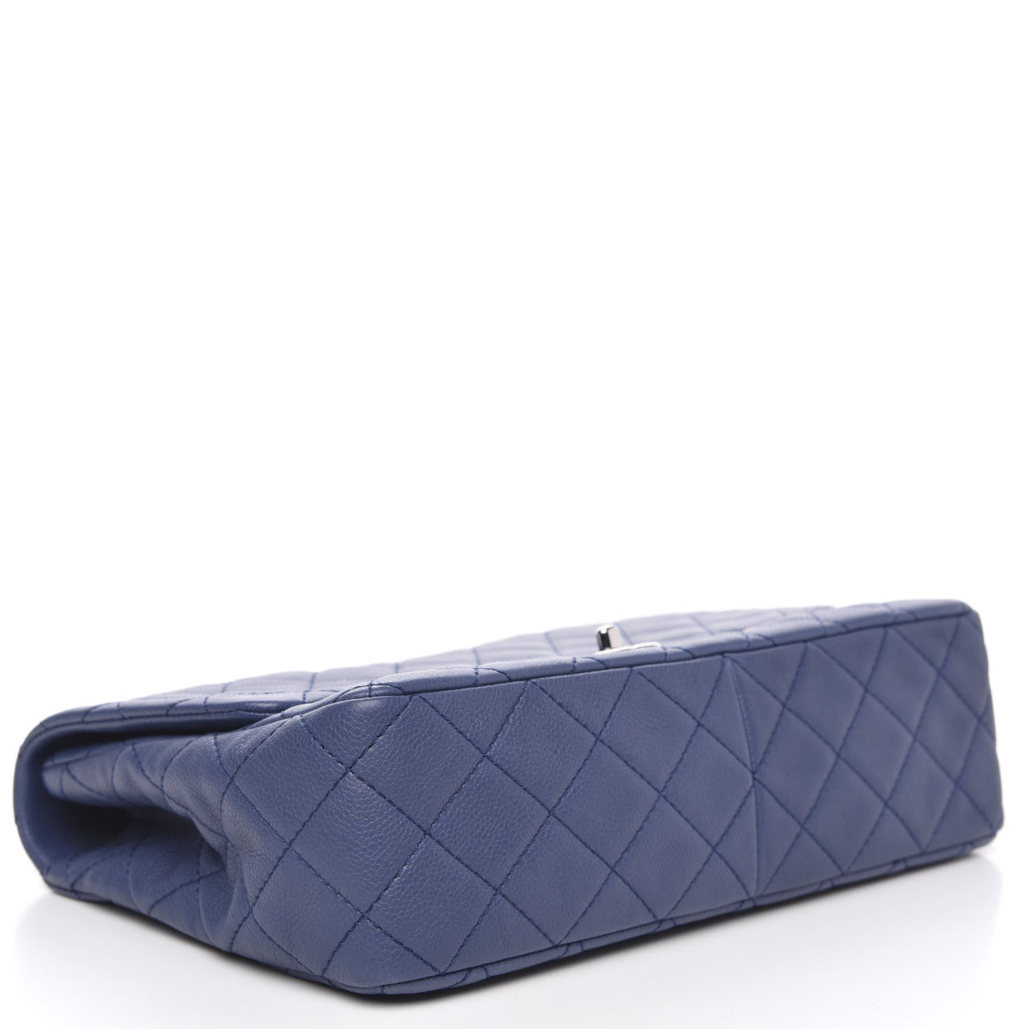 Chanel Washed Caviar Jumbo Single Flap Blue 4 of 10