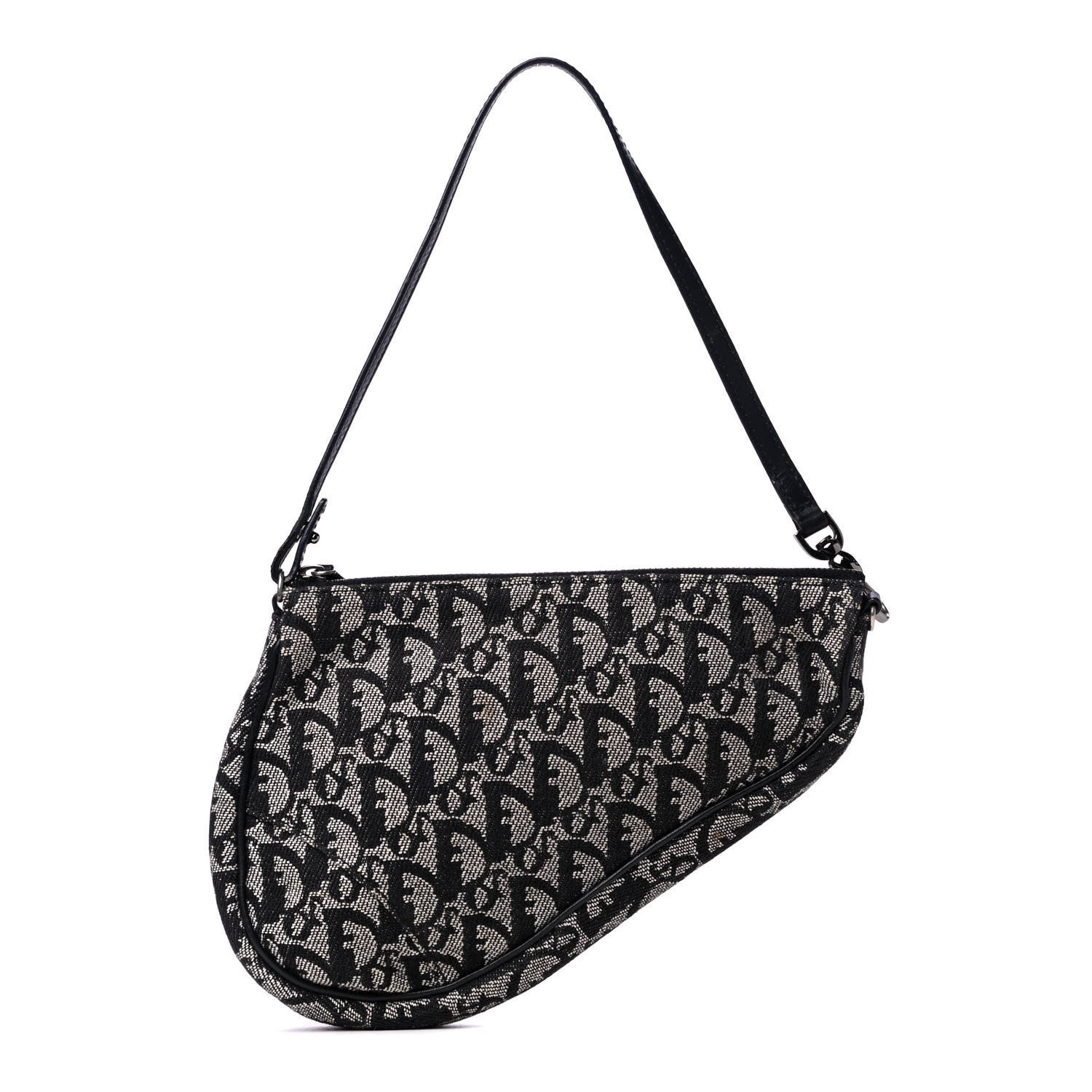 Christian Dior Monogram Mini Saddle Pochette Black 1 of 4